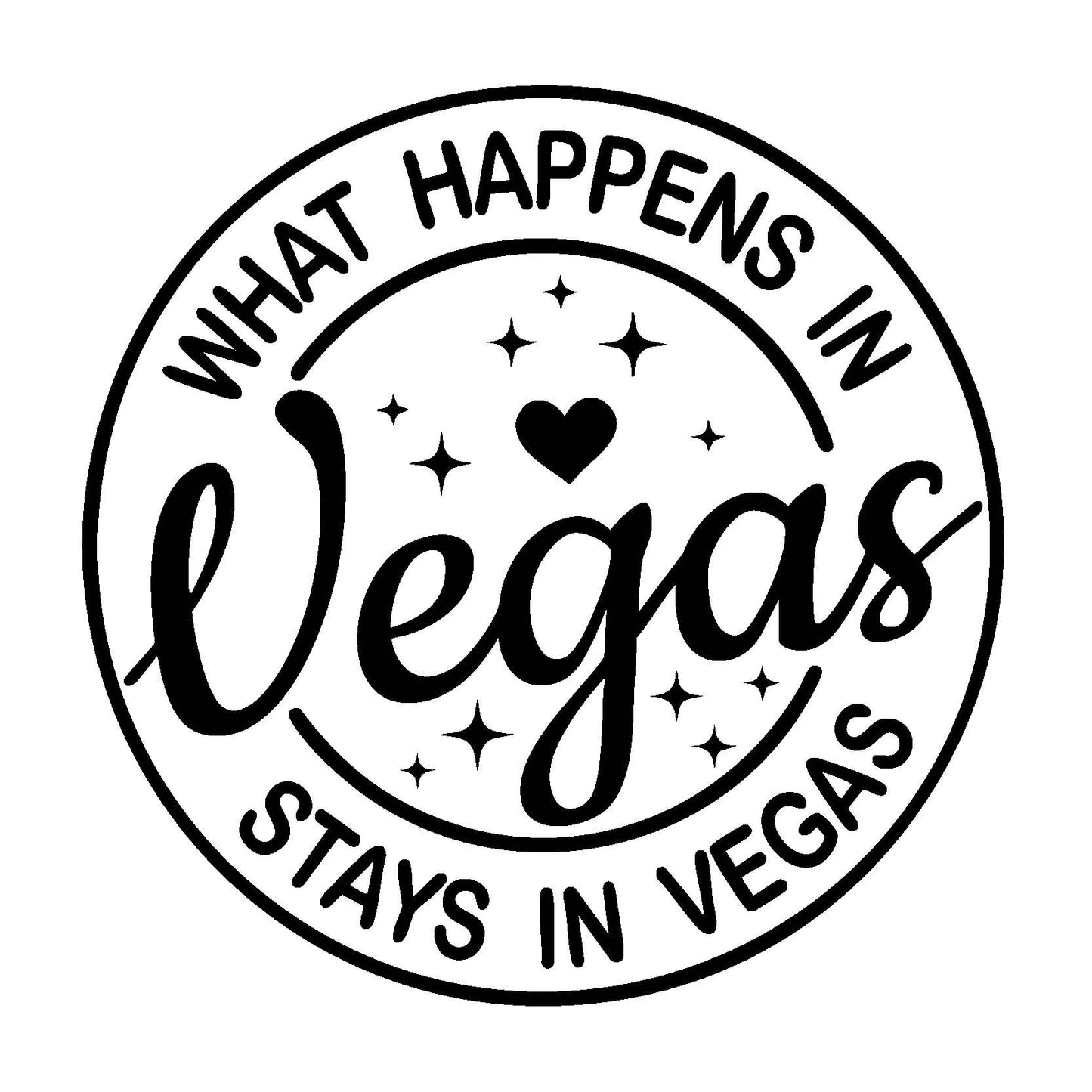 What Happens In Vegas Circle Heart Sticker